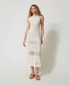 Twinset Crochet Dress In White