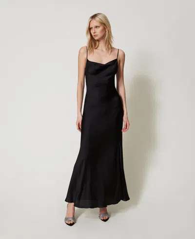 TWINSET ROBE LONGUE AJUSTÉE EN SATIN