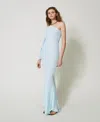 Twinset Robe Longue Ajustée « Lido » En Crêpe Georgette In Blue