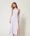Twinset Robe Longue Bustier In Blue