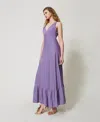 Twinset Twin Set Long Dress In Purple