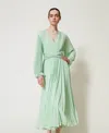 Twinset Twin-set Elegant Polyester Dress Design In Green
