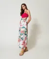 Twinset Robe Longue En Maille Avec Imprimé Floral In Multi