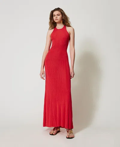 TWINSET ROBE LONGUE EN MAILLE PLISSÉE