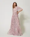 Twinset Fully Pleated Dress In Purple