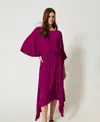 Twinset Robe Midi Avec Cordon De Serrage In Pink