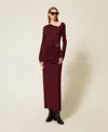 Twinset Robe Midi Avec Drapé Et Oval T In Red