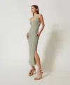 Twinset Robe Midi En Maille Avec Lurex In Multi