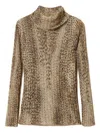 Twinset Roll-neck Leopard-print Jumper In Multi