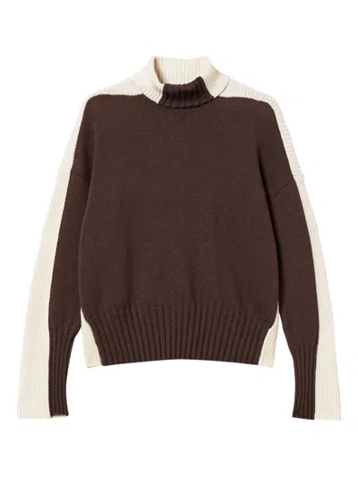 Twinset Roll-neck Sweater In Brown
