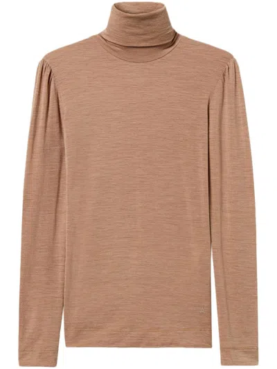 Twinset Roll-neck T-shirt In Brown