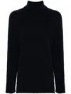 Twinset Roll-neck Wool-cashmere Blend Jumper In Blau