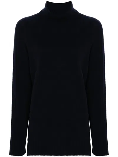 Twinset Roll-neck Wool-cashmere Blend Jumper In Blau