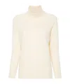 Twinset Roll-neck Wool-cashmere Blend Jumper In White