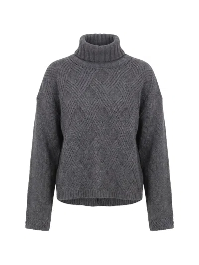 Twinset Roll-neck Sweater In Grey