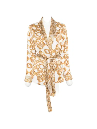 Twinset Rope-print Belted Jacket In Multi