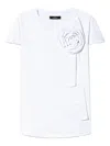 Twinset Rose-embellished Cotton T-shirt In White