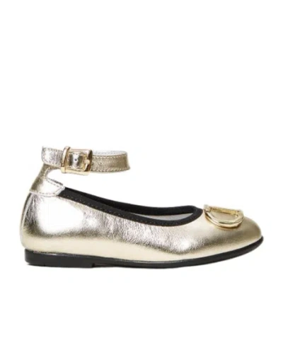 Twinset Round Head Ballet Shoes In Platinum Color