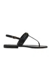 Twinset Round-headed Flat Sandals In Black