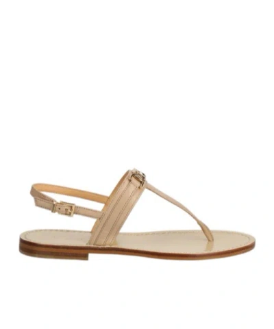 Twinset Round-headed Flat Sandals In Nude