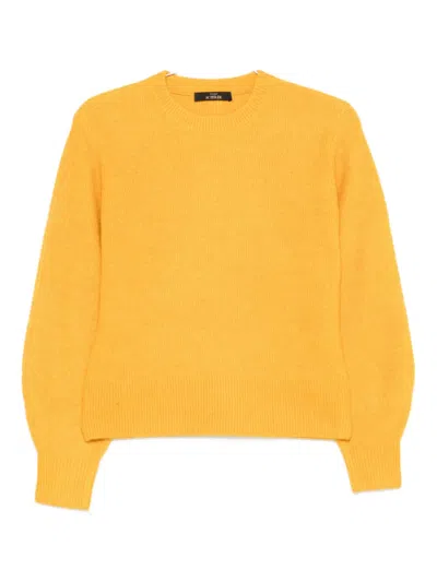 Twinset Round-neck Balloon-sleeve Sweater In Orange