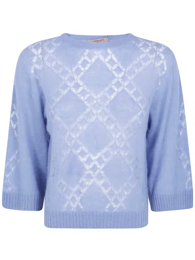 Twinset Round Neck Sweater In Blue