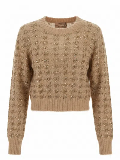 Twinset Round Neck Sweater In Black