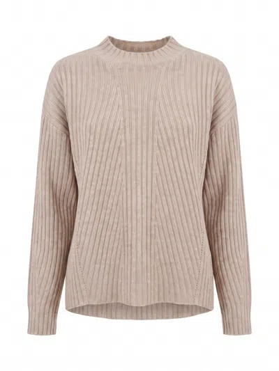 Twinset Round Neck Sweater In Brown