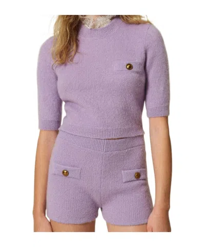 Twinset Round Neck Sweater In Purple