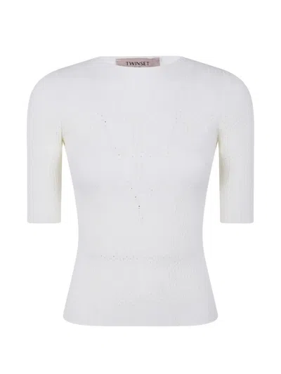 Twinset Round Neck Sweater In White