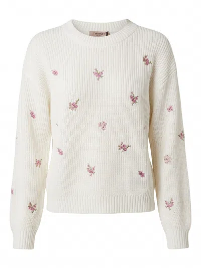 Twinset Sweater Woman Color Pearl In Pattern