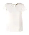 Twinset Round-necked Lotus Leaf Edge T-shirt In White