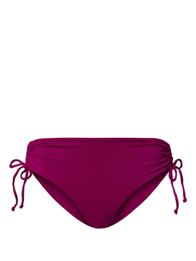 Twinset Ruched Bikini Bottoms In Purple