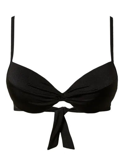 Twinset Ruched Bikini Top In Schwarz
