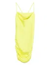 Twinset Ruched-detailing Dress In Yellow