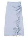 Twinset Ruched Lace-embellished Skirt