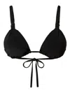 Twinset Ruched Triangle Bikini Top In Black