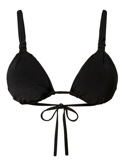 Twinset Ruched Triangle Bikini Top In Black