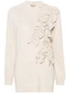 Twinset Ruffle-detail Jumper In Beige