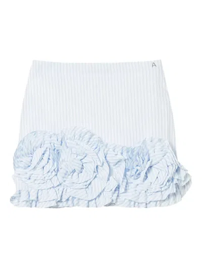 Twinset Ruffle-detail Miniskirt In Blue
