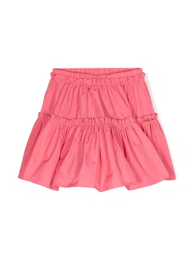 Twinset Kids' Ruffle-detail Taffeta Skirt In Pink
