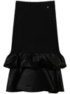 TWINSET RUFFLE-DETAILING MIDI SKIRT