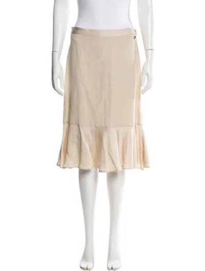 Pre-owned Twinset Ruffle Embellishment Knee-length Skirt In Neutral