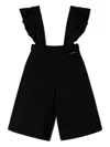 Twinset Ruffle-trimmed Brace Trousers In Black