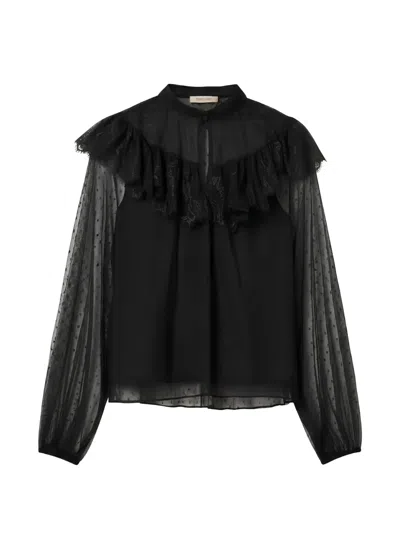 Twinset Ruffled Blouse In Black