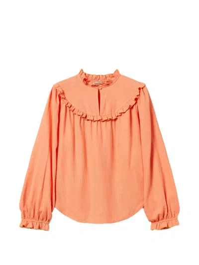 Twinset Ruffled Blouse In Orange
