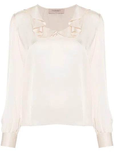 Twinset Viscose Blend Blouse In White