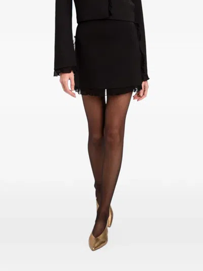 Twinset Ruffled Crepe Mini Skirt In Multi