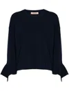 Twinset Viscose Blend Maxi Jumper In Blue