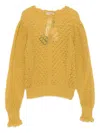 Twinset Ruffled-cuff Sweater In Yellow